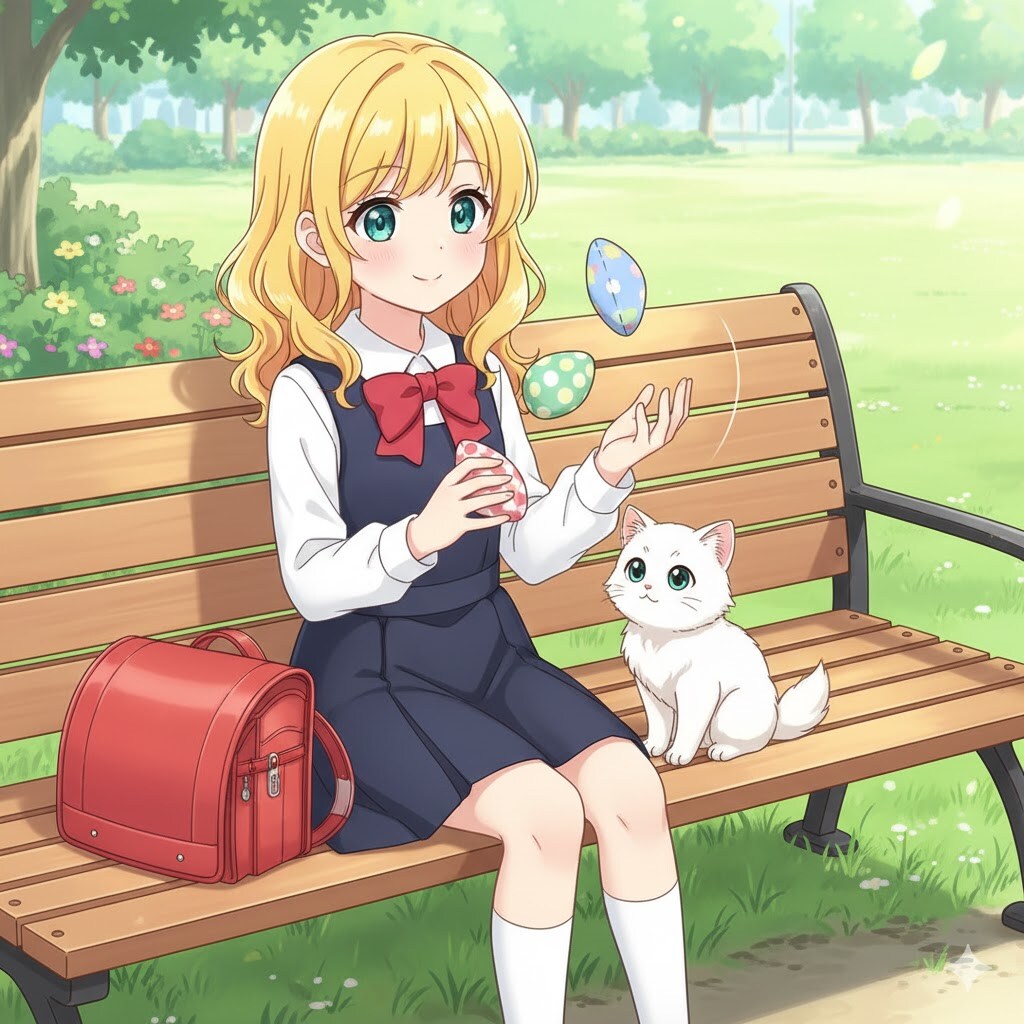 お手玉で遊ぶ女の子