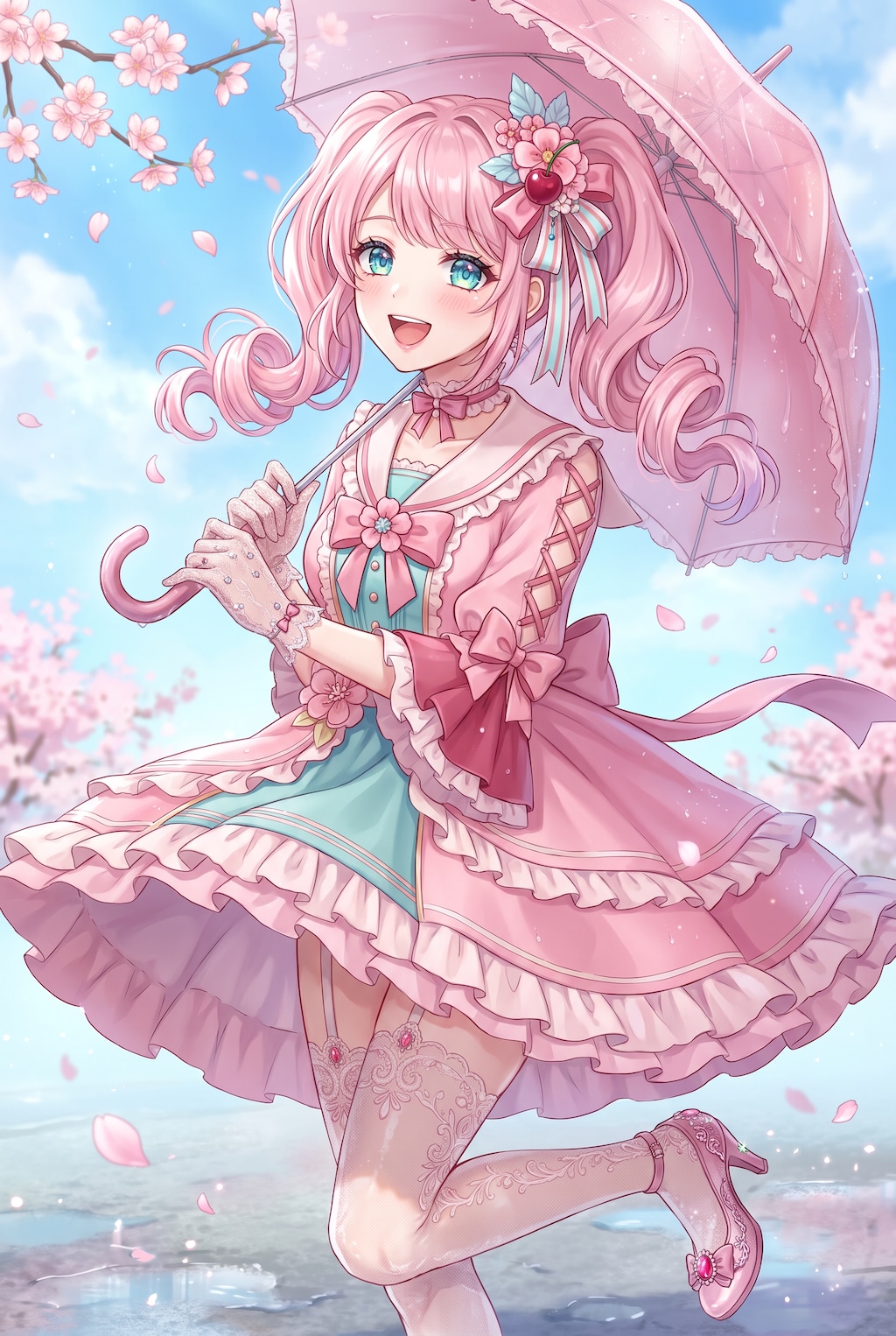 桜雨桃花乙女