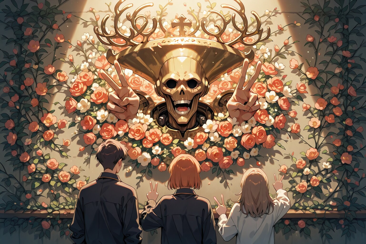 Flowerwallピースサイン