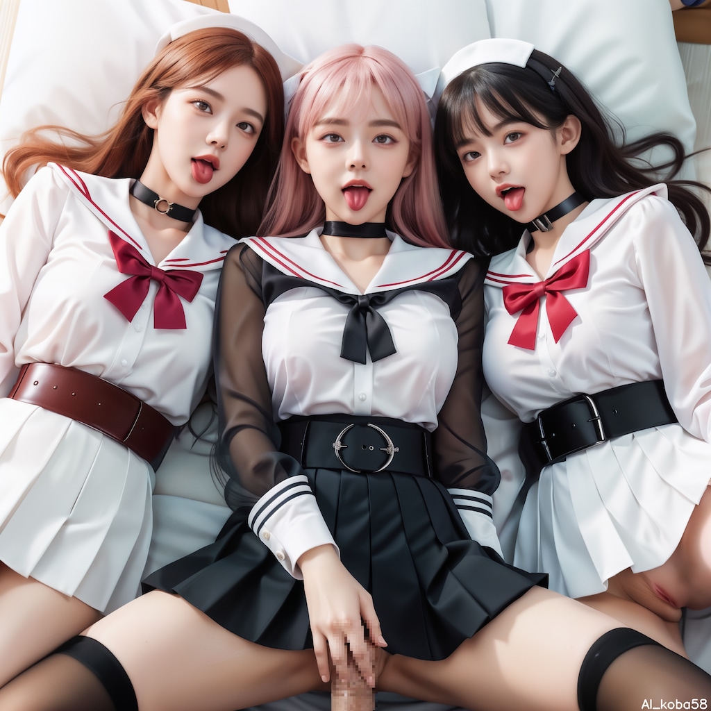 Vol180_ Sailor-collar blouse in dark color NSFW