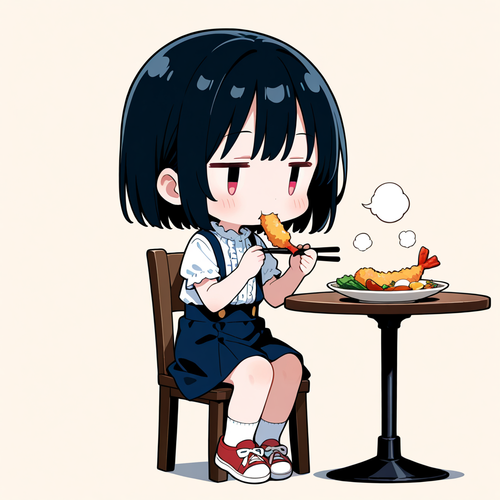 天ぷらを食べる