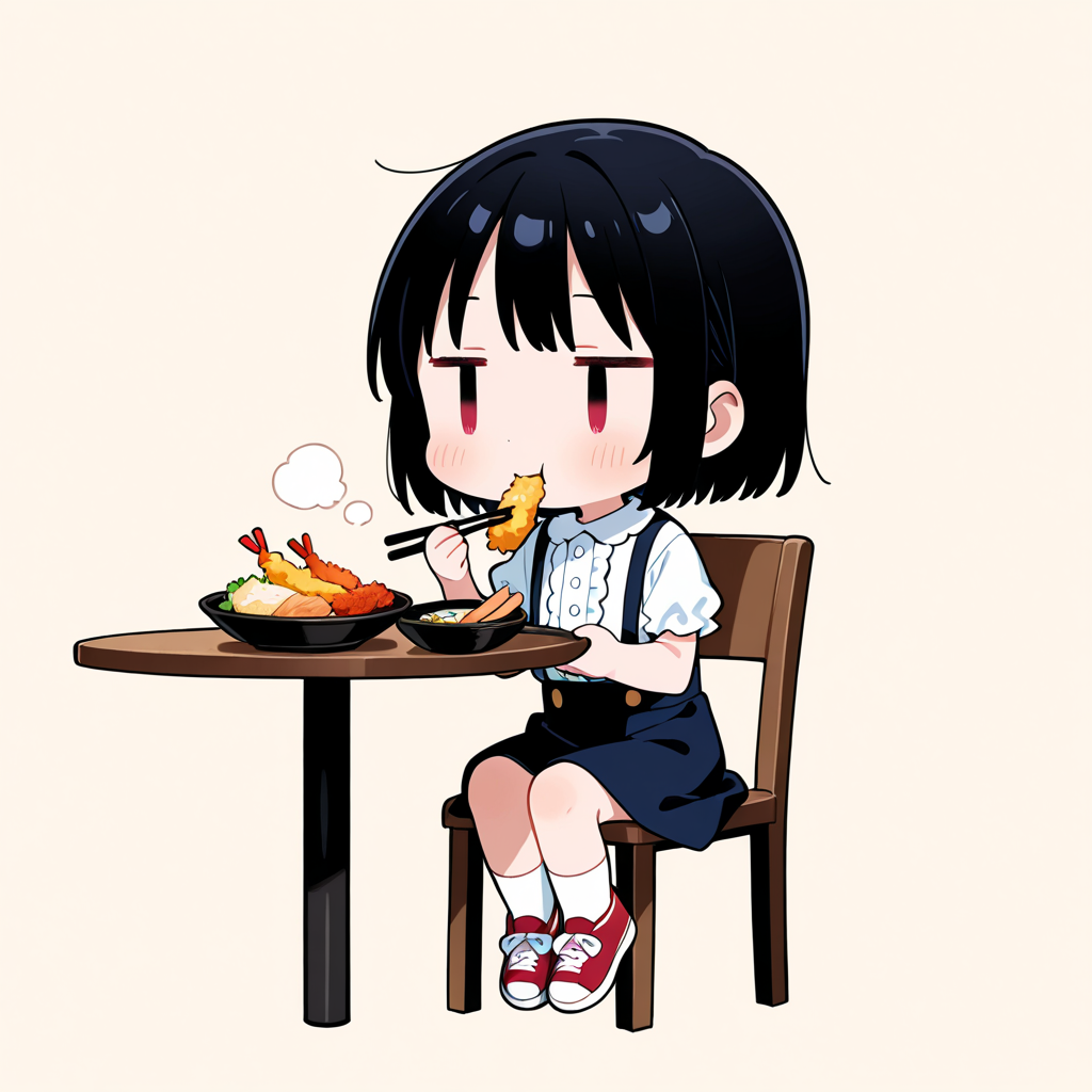 天ぷらを食べる