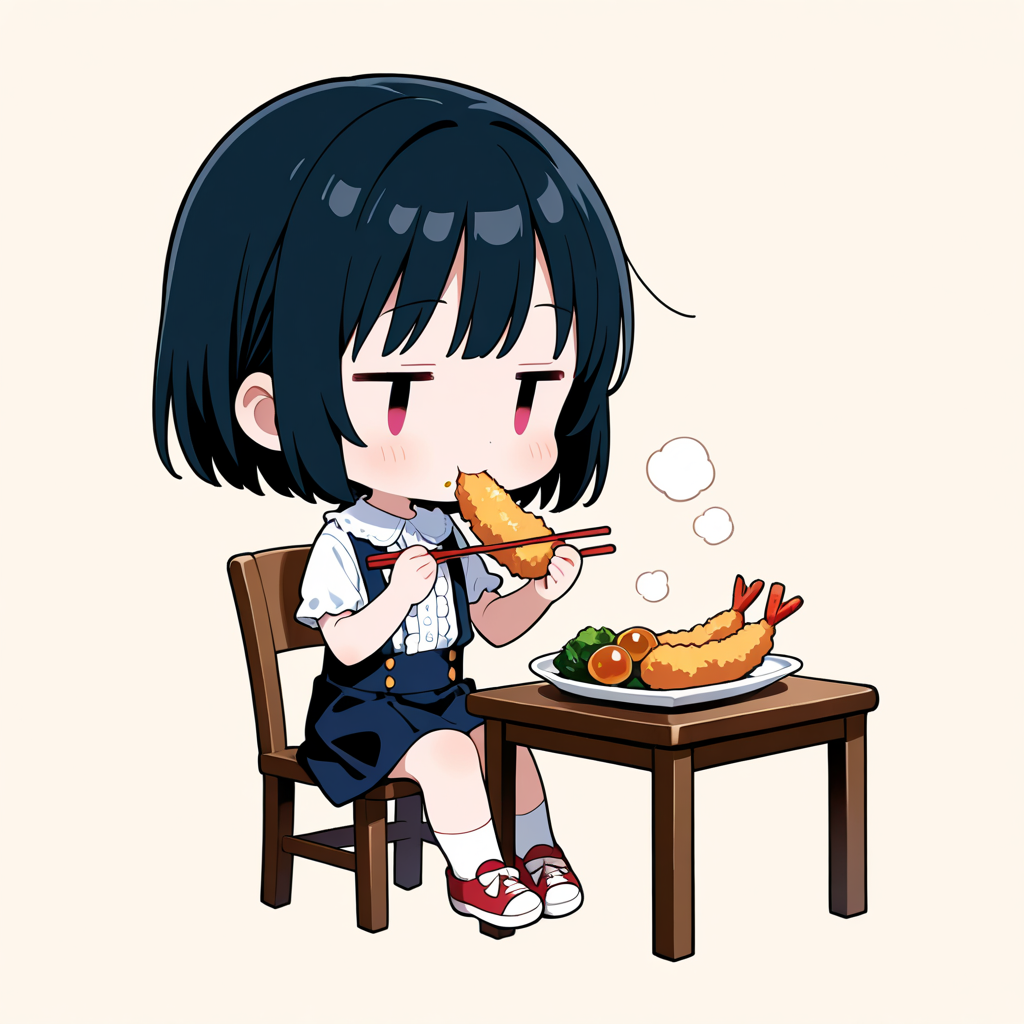 天ぷらを食べる