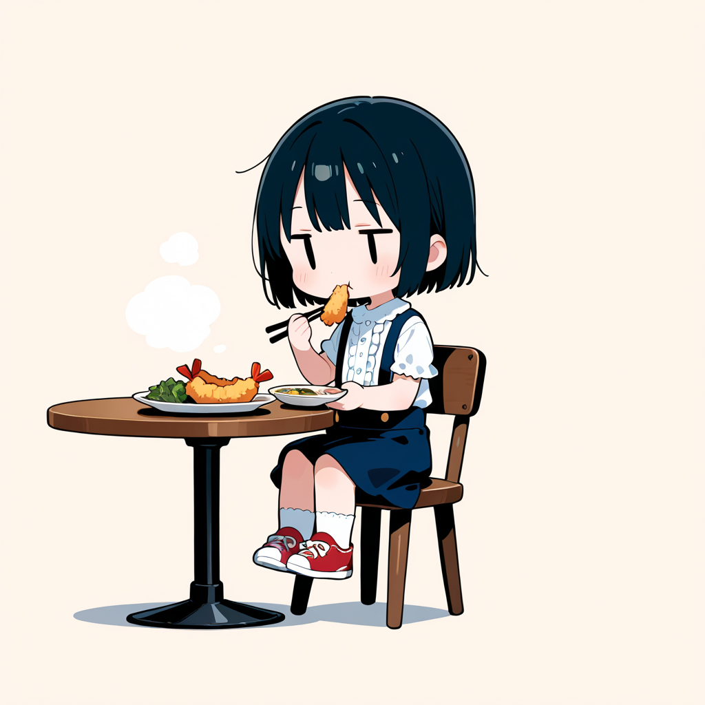 天ぷらを食べる