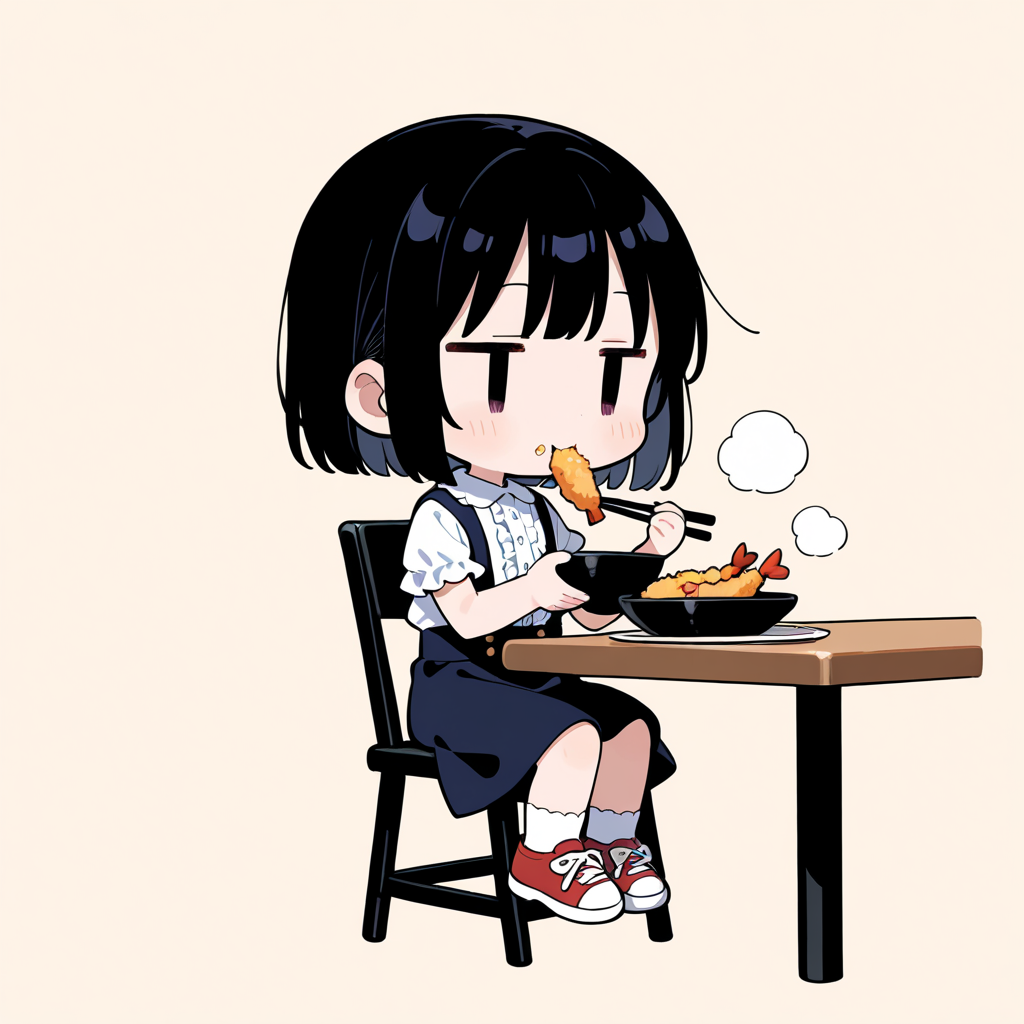 天ぷらを食べる