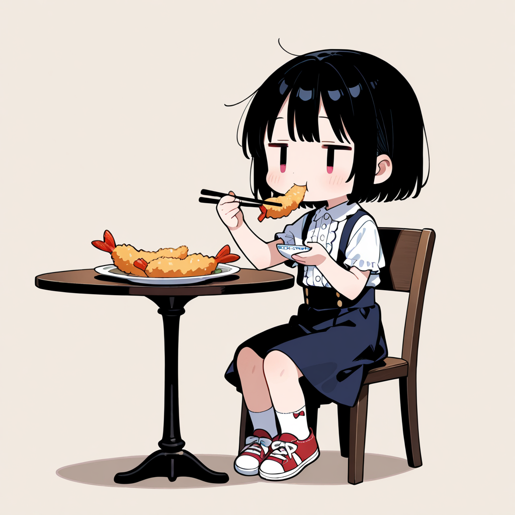 天ぷらを食べる | の人気AIイラスト・グラビア