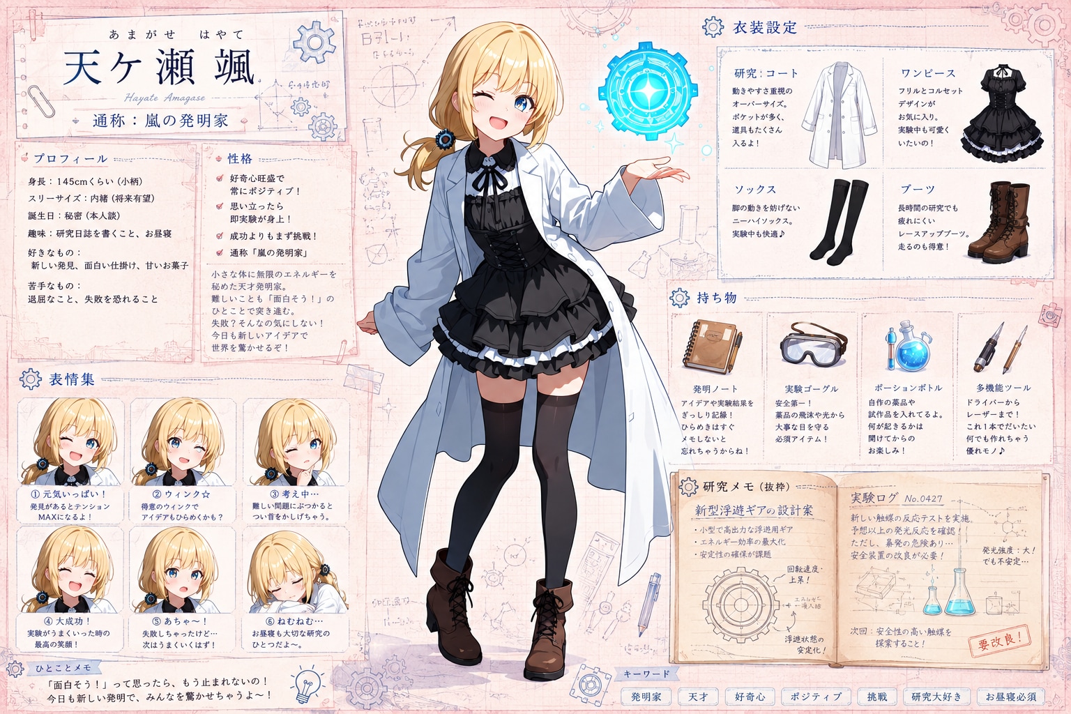 天ケ瀬颯　キャラクターシート