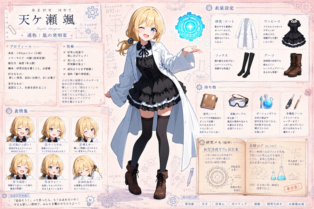 天ケ瀬颯　キャラクターシート