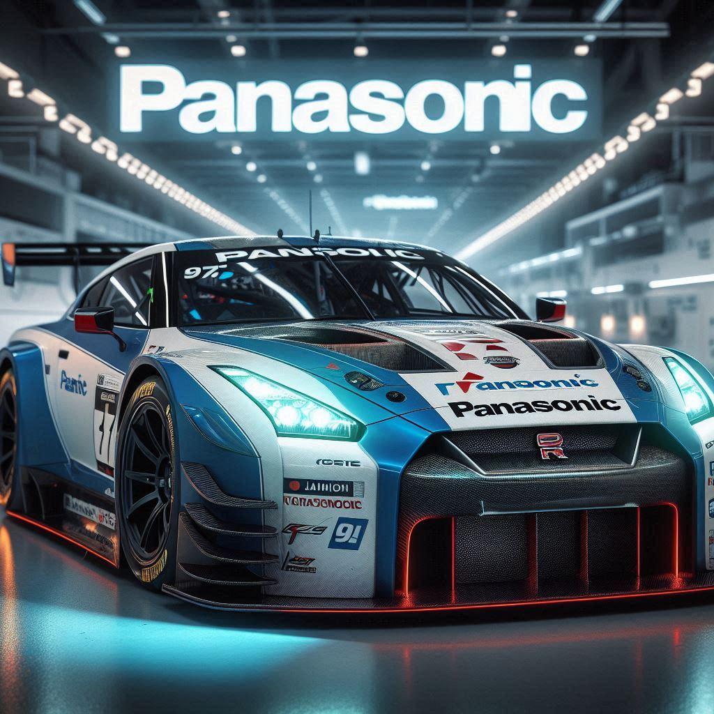パナソニックカラーの日産GT-Rレーシングカー | の人気AIイラスト・グラビア