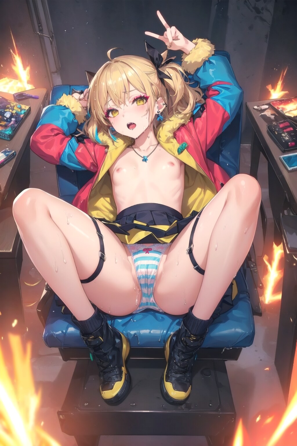 アヘ顔ではしゃぐ