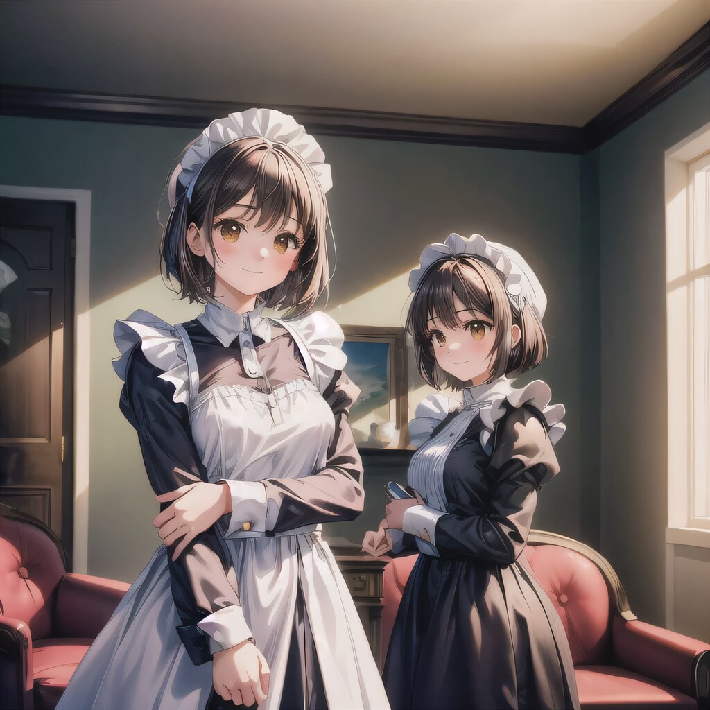 茶髪ボブでメイド服の少女１１