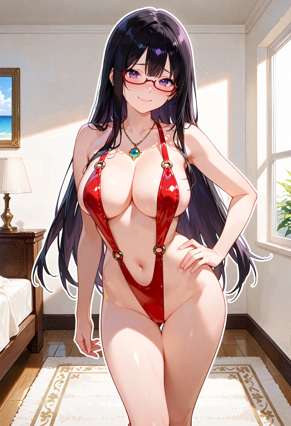 夏水着の真面目ちゃん。