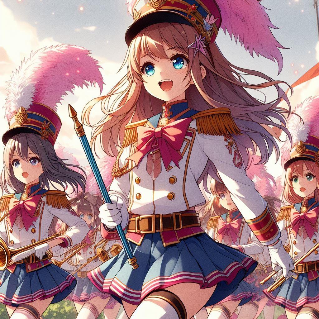 マーチング女子高生