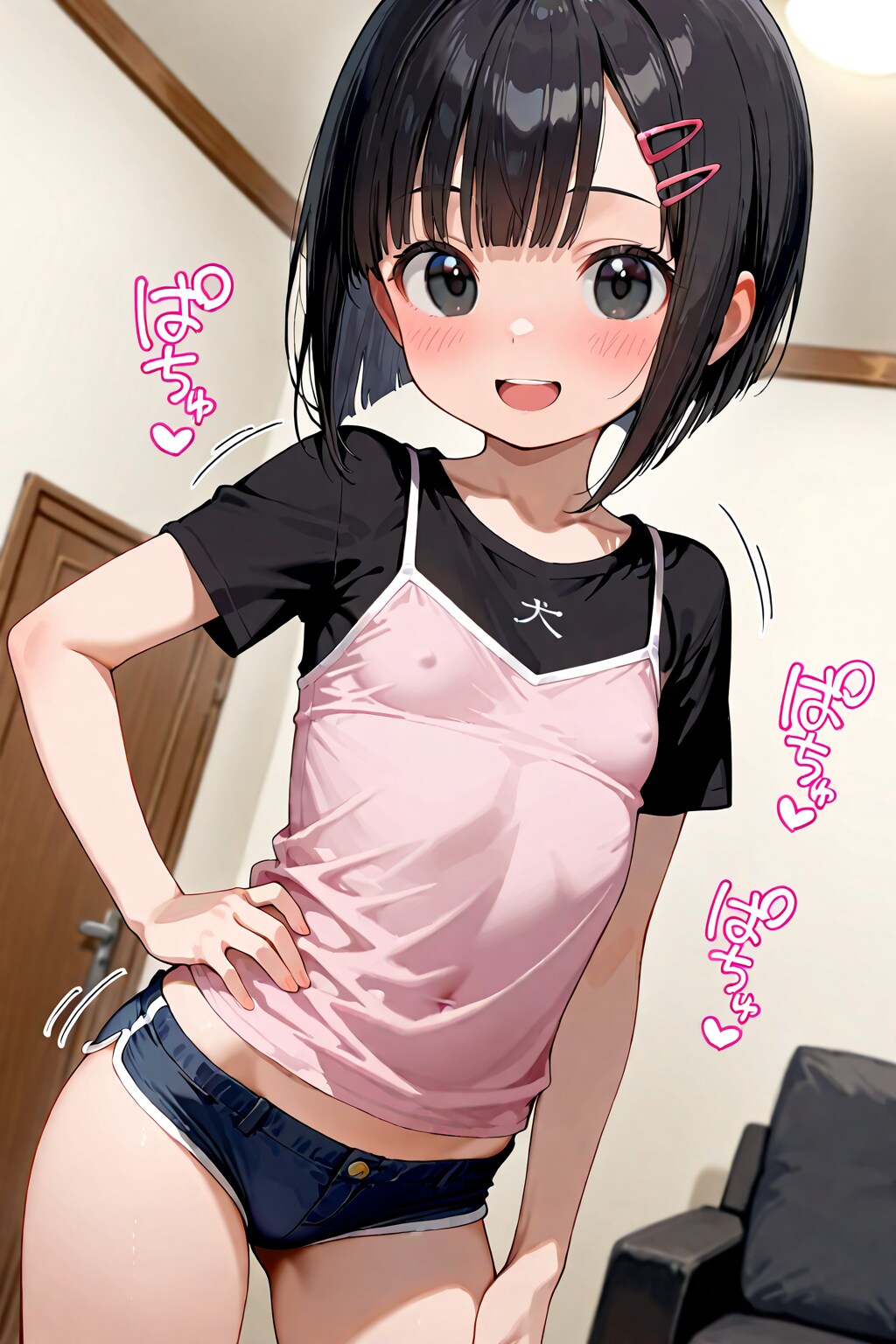 小さい子の胸ぽち・・・家の中なら気にしないのです彼女はｗ