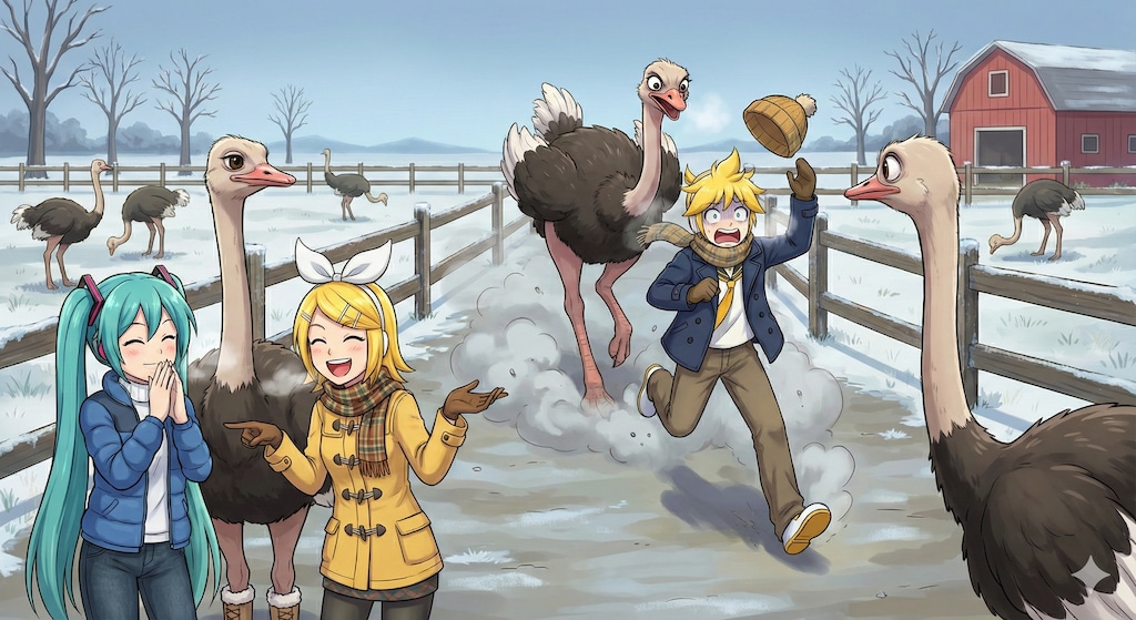 ダチョウ牧場に遊びに来ました