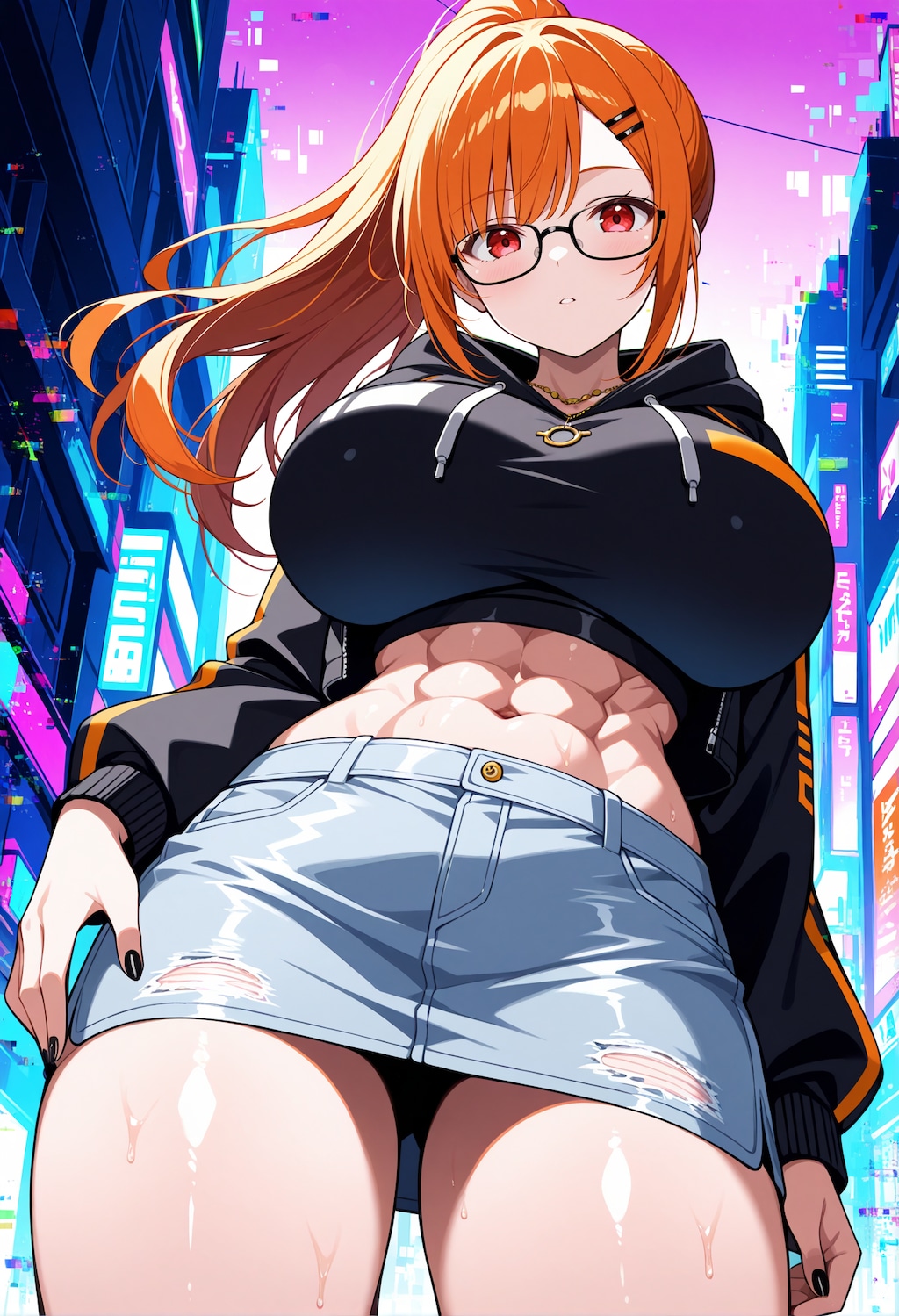 【今日の腹筋】クロップドパーカー真菜