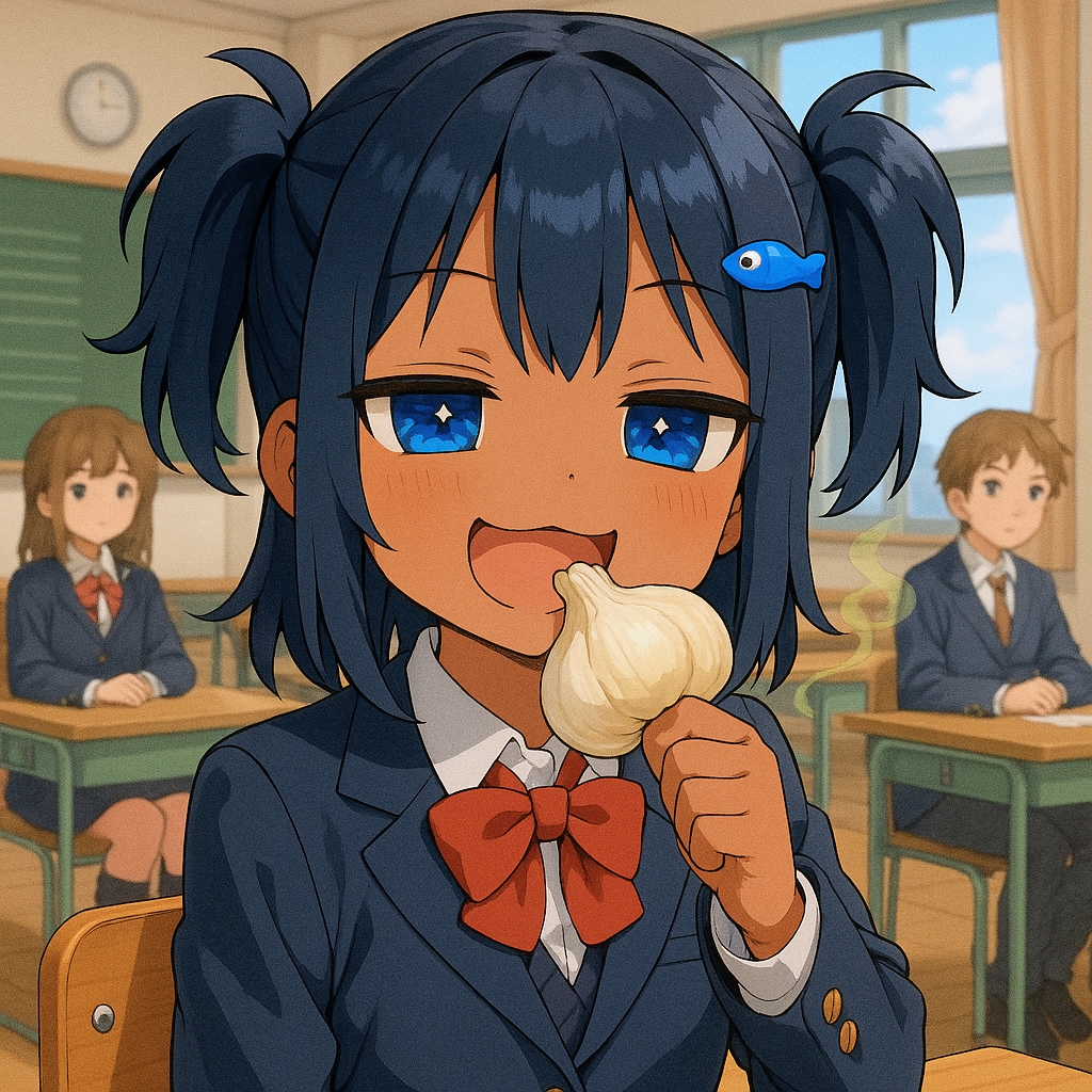 ニンニクをかじるこなつちゃん