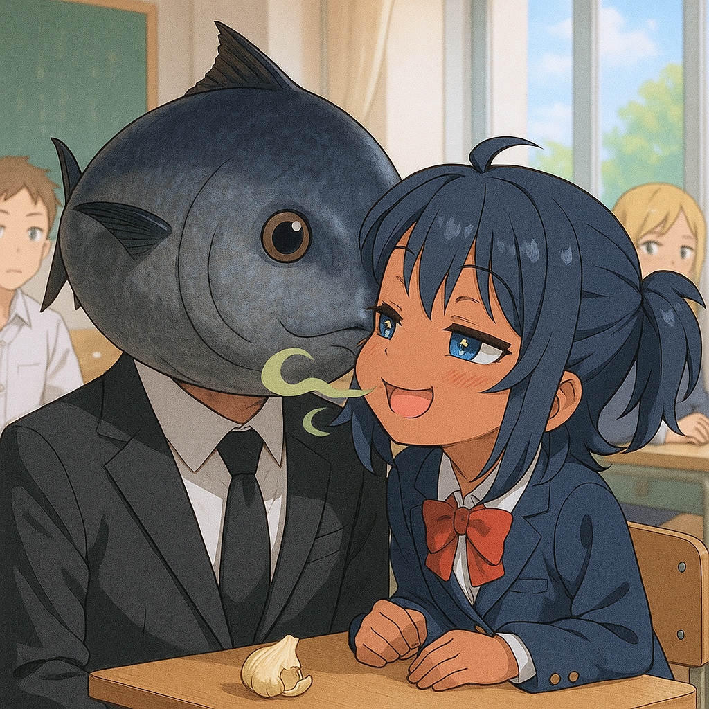 ニンニクをかじるこなつちゃん