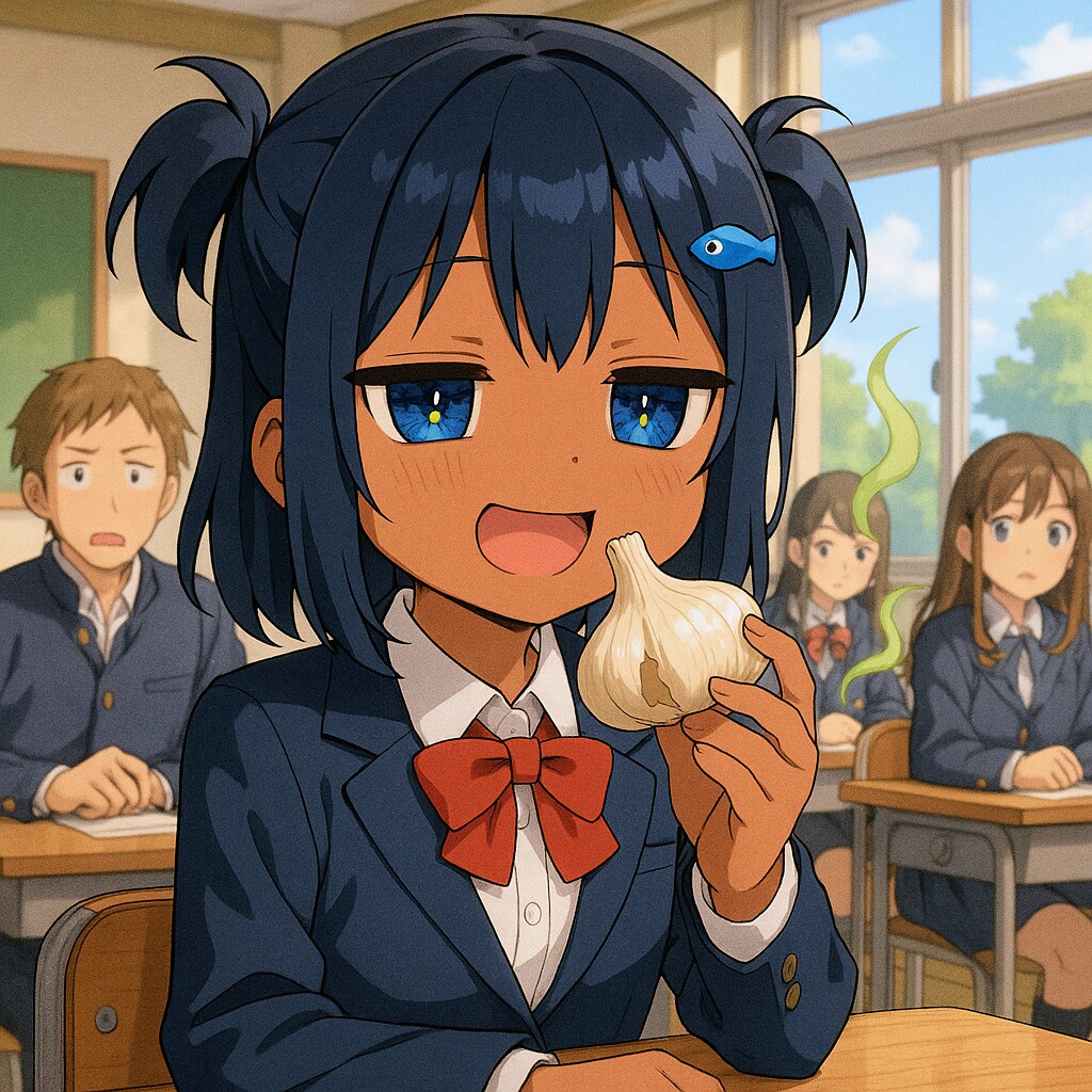 ニンニクをかじるこなつちゃん