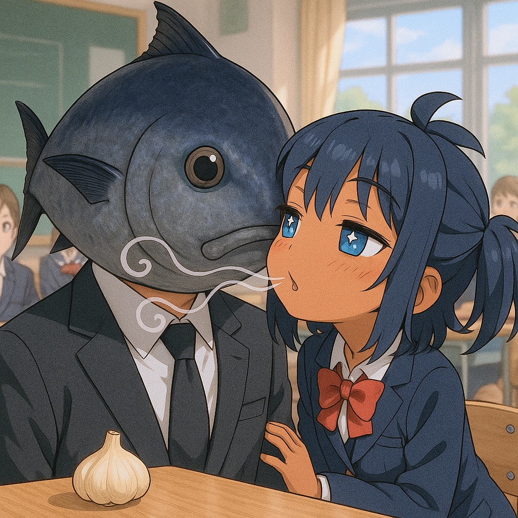 ニンニクをかじるこなつちゃん