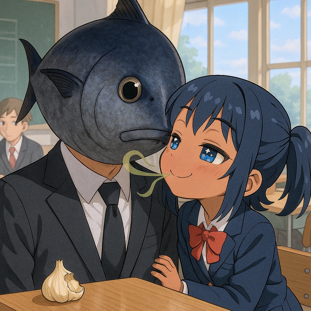 ニンニクをかじるこなつちゃん