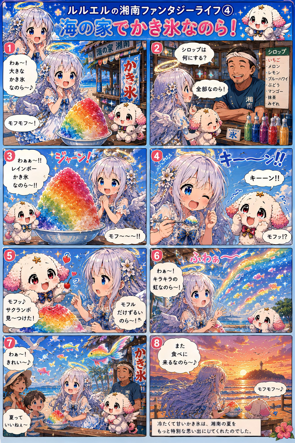 海の家でかき氷なのら～！