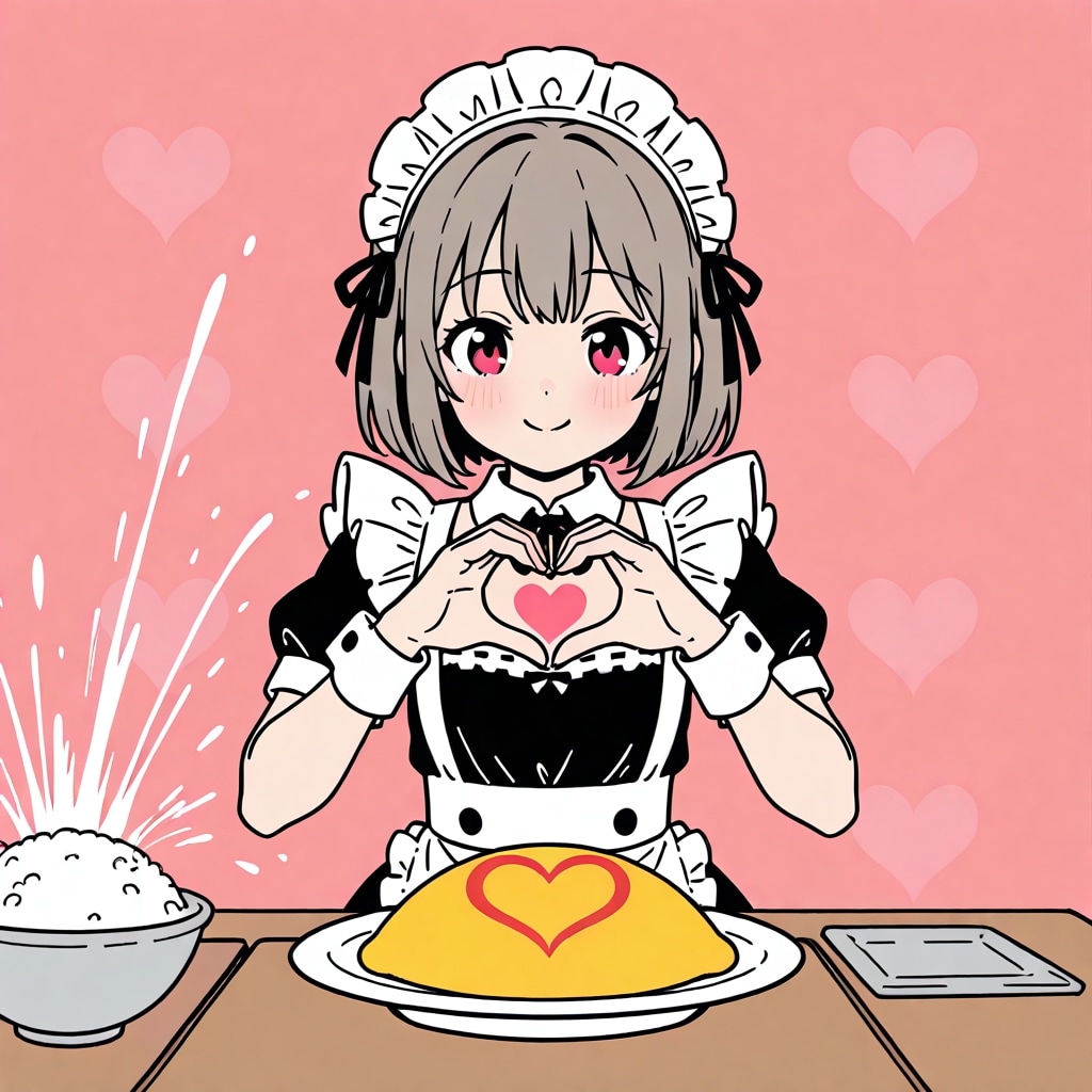メイドさんの定番ハート