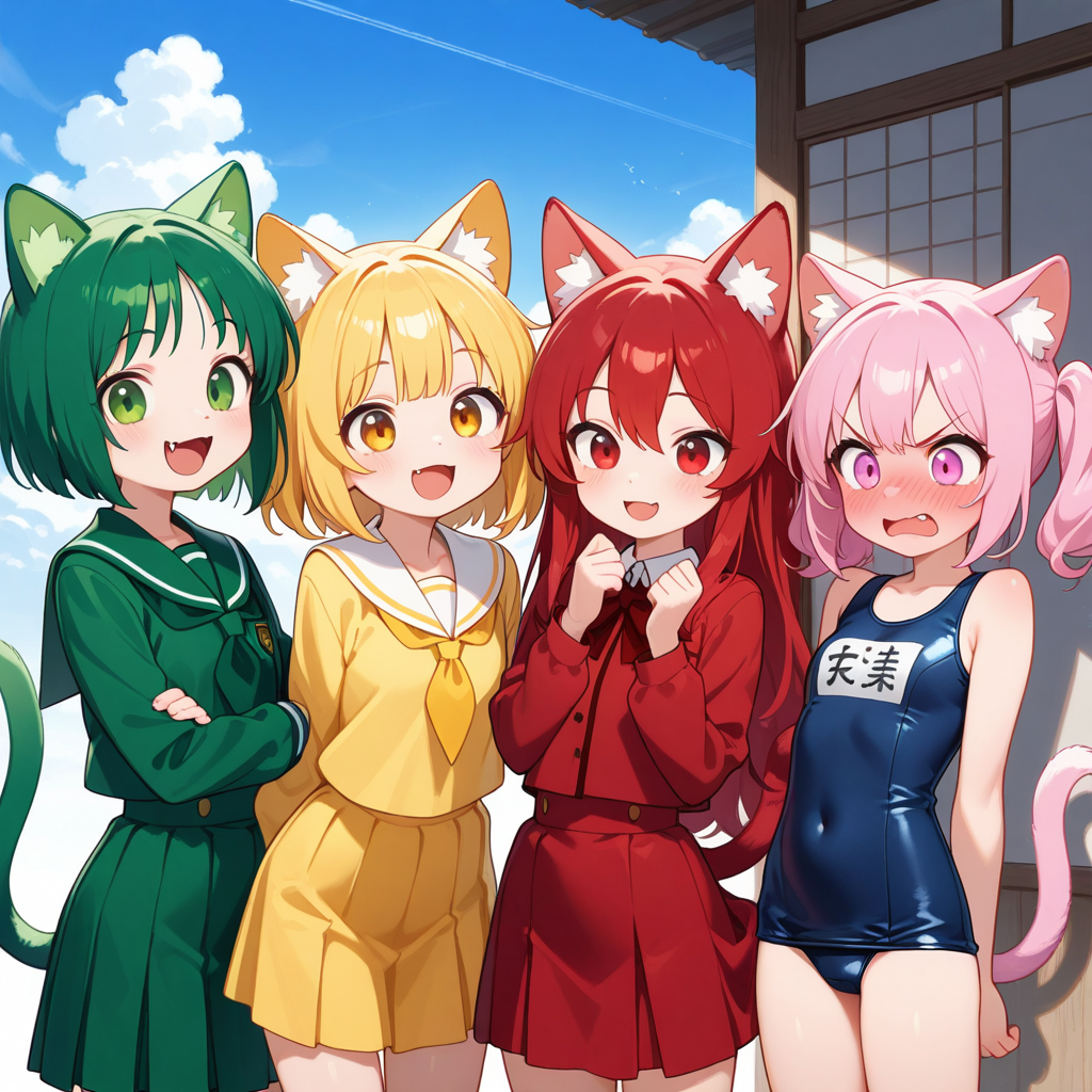 信号カラーねこ。・・・・といつものねこ。