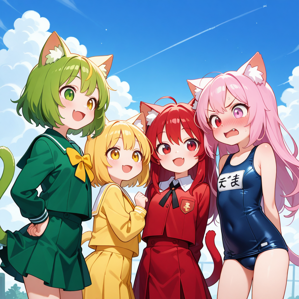 信号カラーねこ。・・・・といつものねこ。