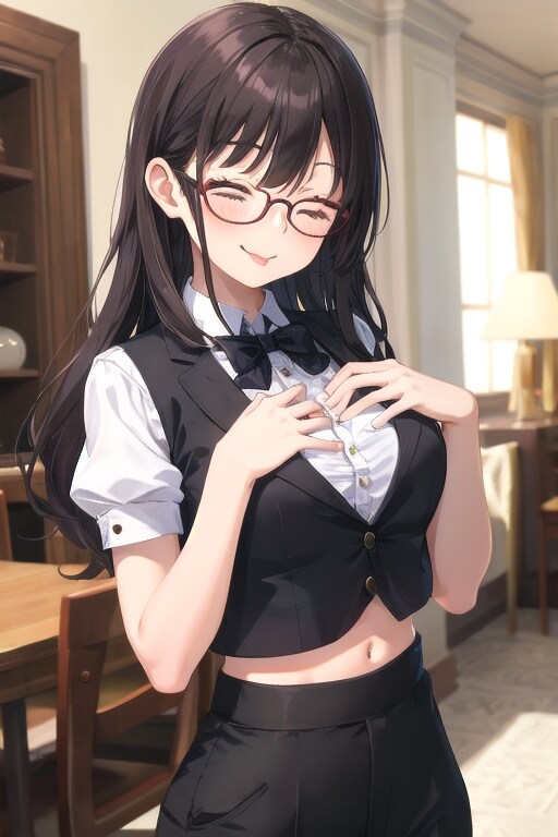 かっこかわいいパフ袖好きのタキシード美少女のロマンティックな執事