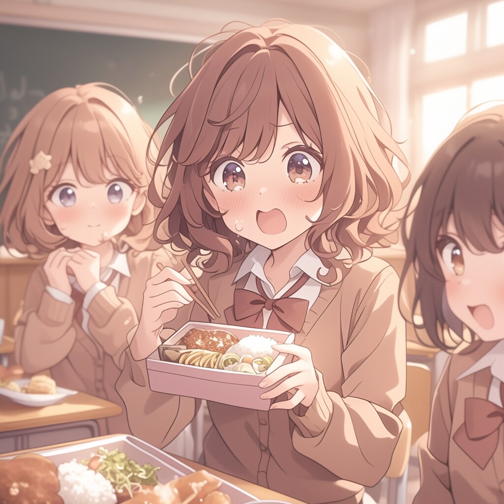 お弁当を食べる女の子 Girl eating lunch
