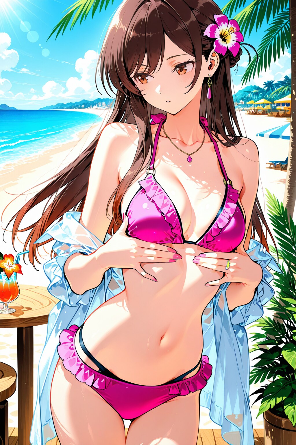 真夏のビーチ(1月)