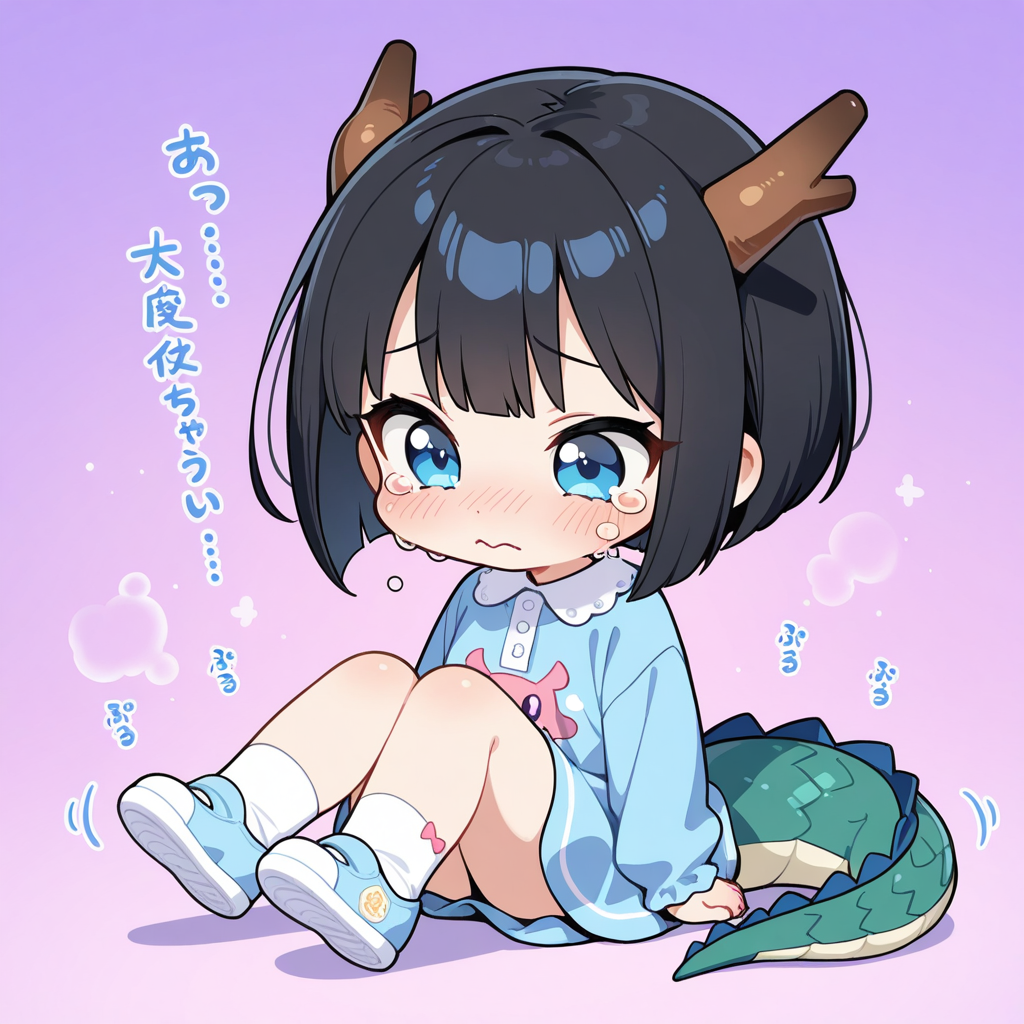ちび過ぎる角と尻尾！！