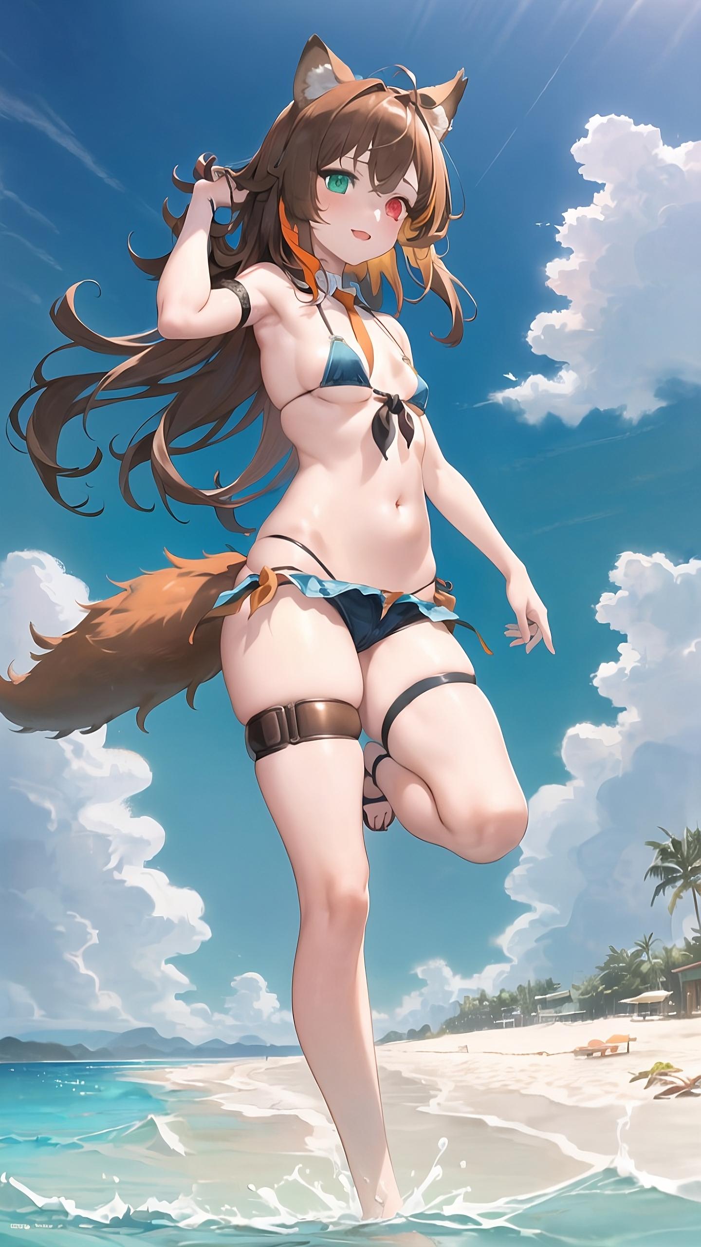 Wolf in the beach