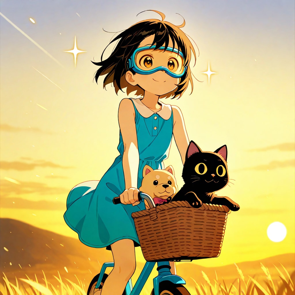 夕暮れのサイクリング