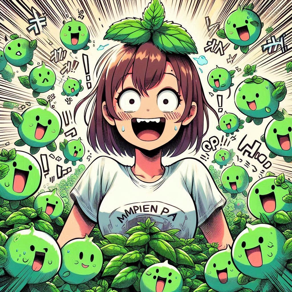 先月助けていただいたミントの葉です