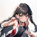 ビーチで真剣にアクションポーズ 10枚目