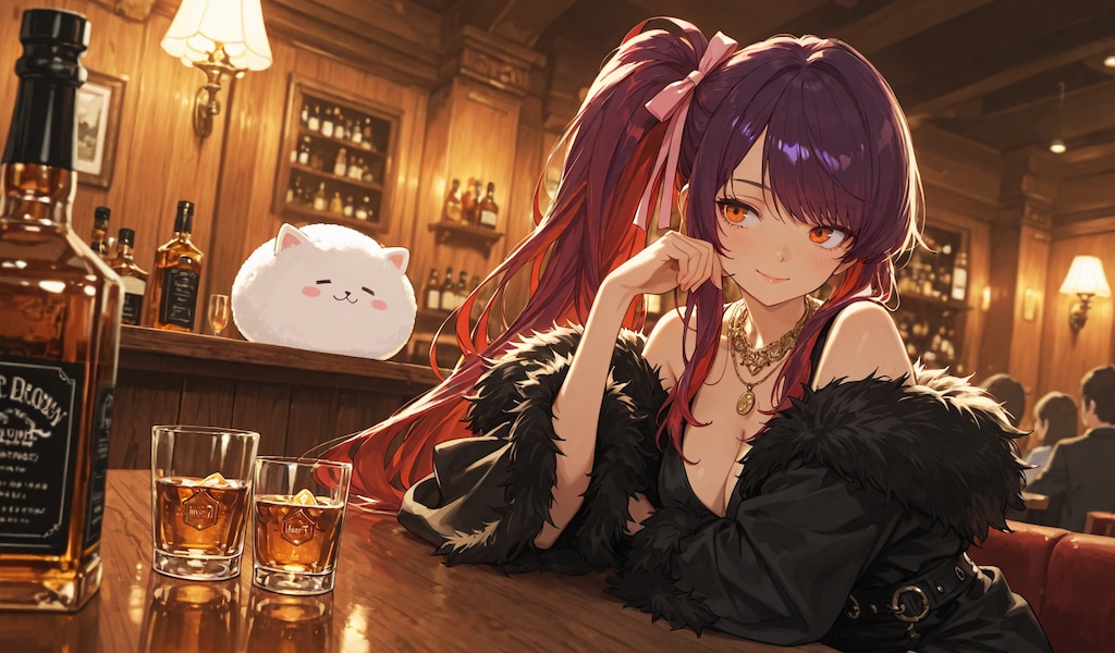 美女とバーカウンター！