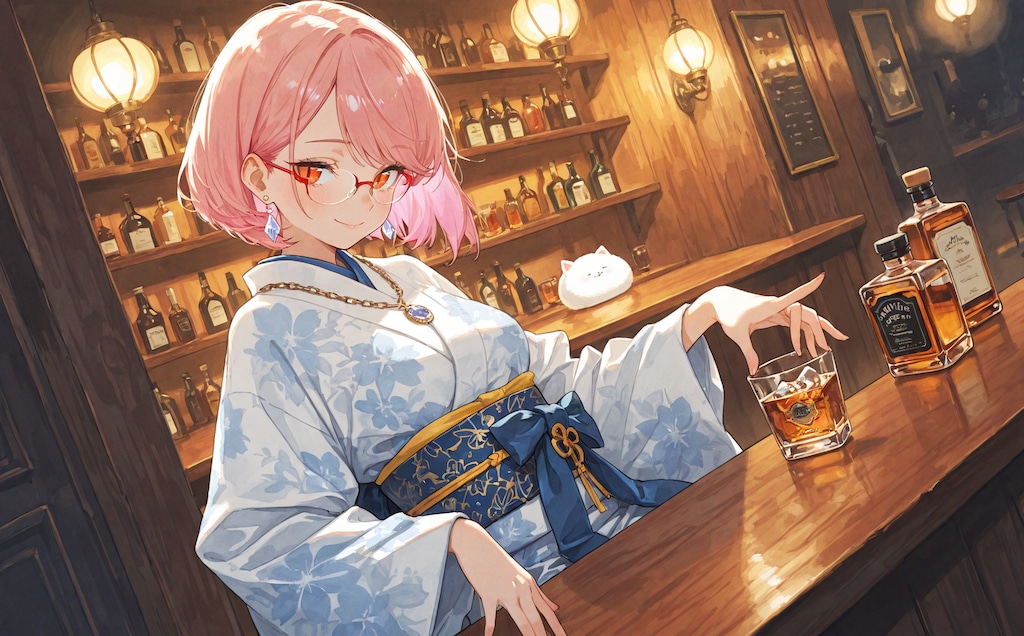 美女とバーカウンター！
