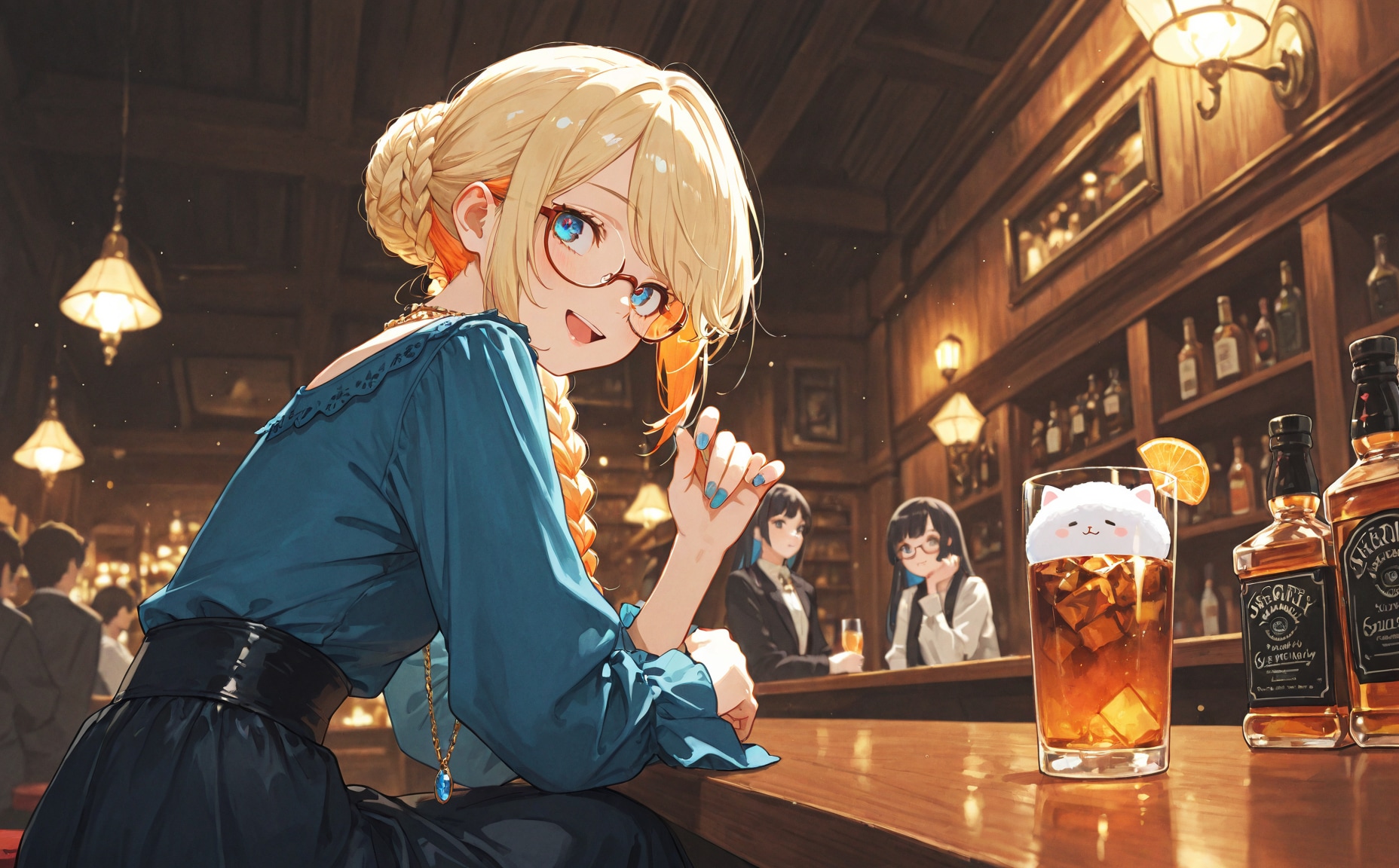 美女とバーカウンター！