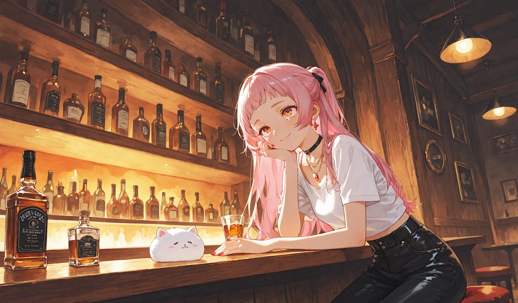 美女とバーカウンター！