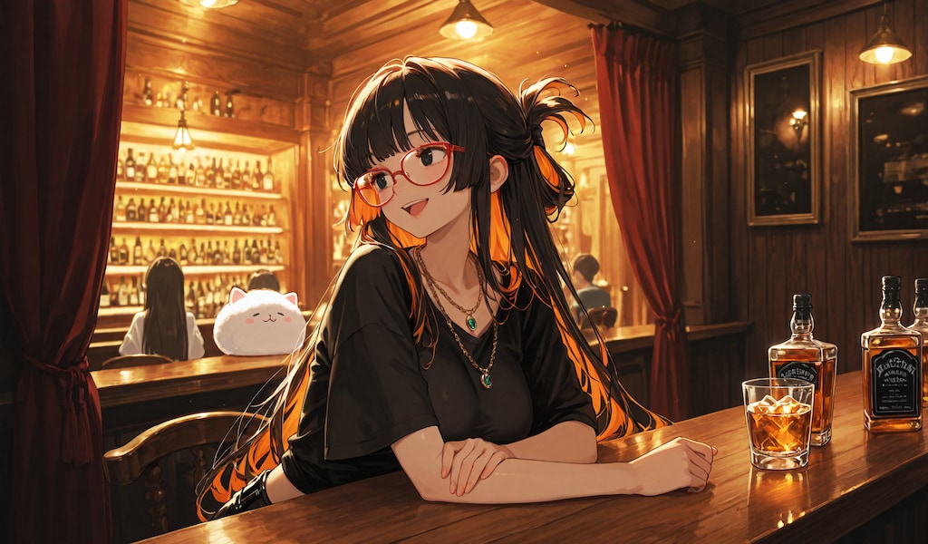 美女とバーカウンター！