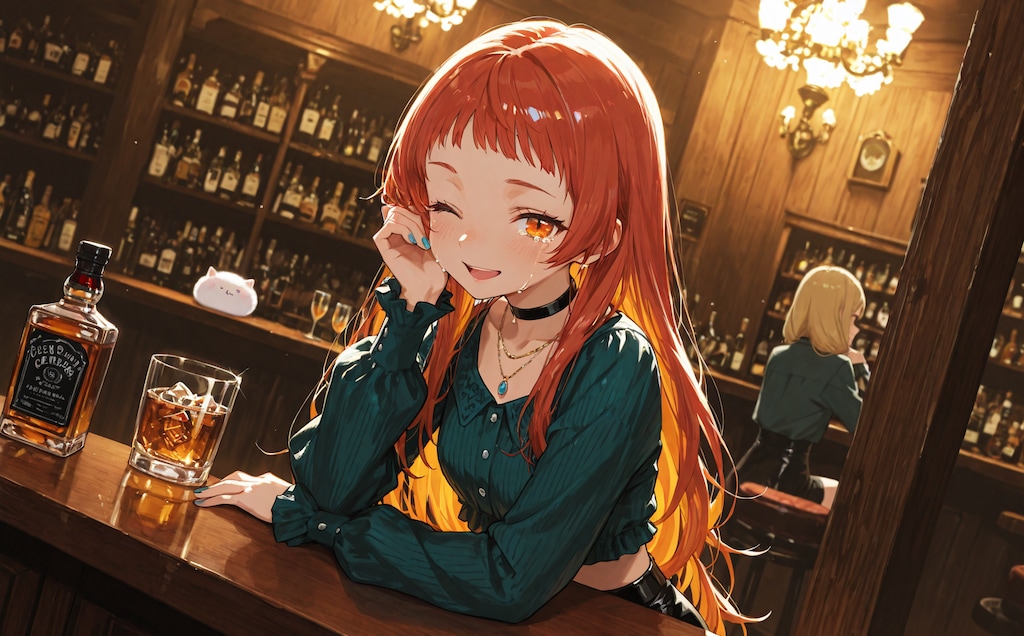 美女とバーカウンター！