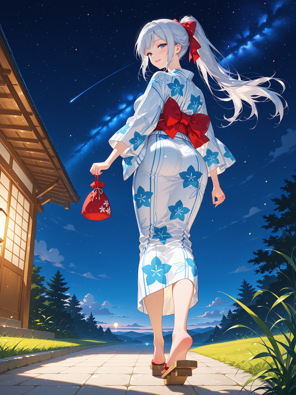 浴衣ポニーテール