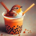 Bird in bubble tea or coffee 7枚目