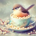 Bird in bubble tea or coffee 5枚目