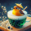 Bird in bubble tea or coffee 4枚目