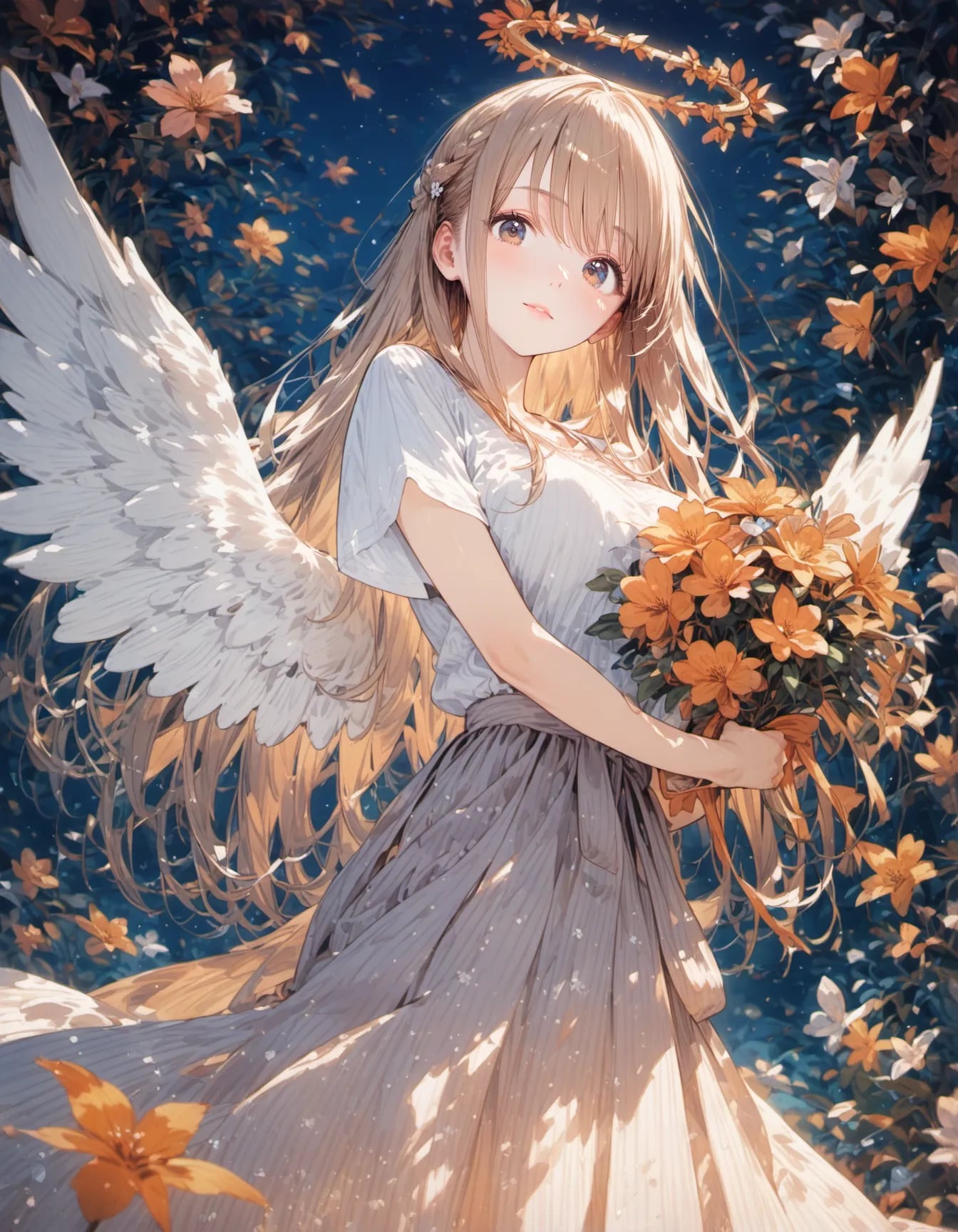 Halo of Autumn Petals | の人気AIイラスト・グラビア