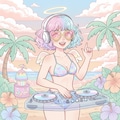 gemini2.5flashで南国リゾートDJ天使ちゃん260728 2枚目