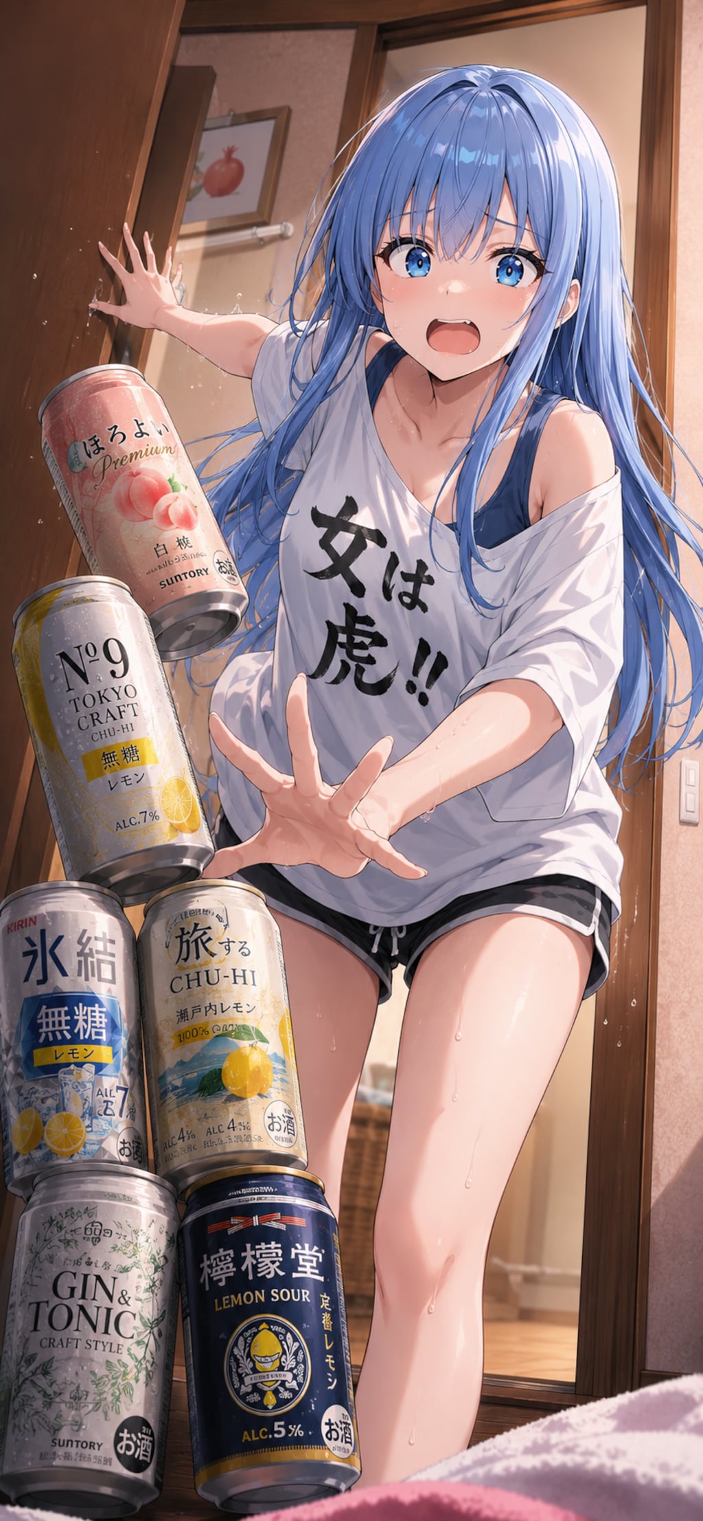 お風呂上がりに美波ちゃんピンチ‼️